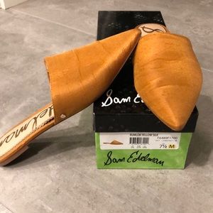 Rumi Dark Yellow Silk Flats